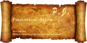 Paulovics Júlia névjegykártya