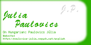 julia paulovics business card